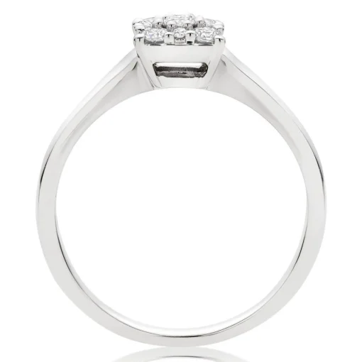 Beaverbrooks 9ct White Gold Diamond Cluster Engagement Ring