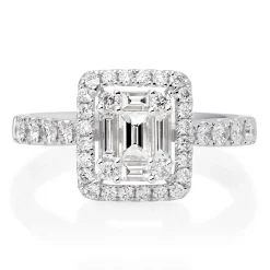 Beaverbrooks 18ct White Gold Diamond Halo Ring