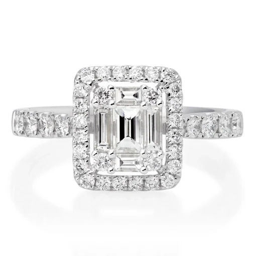 Beaverbrooks 18ct White Gold Diamond Halo Ring