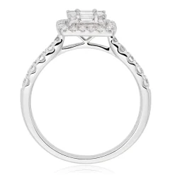 Beaverbrooks 18ct White Gold Diamond Halo Ring