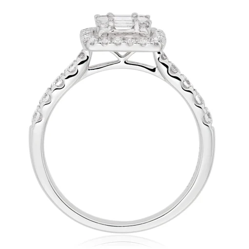 Beaverbrooks 18ct White Gold Diamond Halo Ring