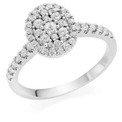 Beaverbrooks 9ct White Gold Diamond Cluster Ring