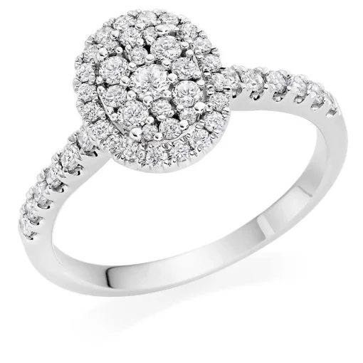 Beaverbrooks 9ct White Gold Diamond Cluster Ring