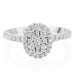 Beaverbrooks 9ct White Gold Diamond Cluster Ring