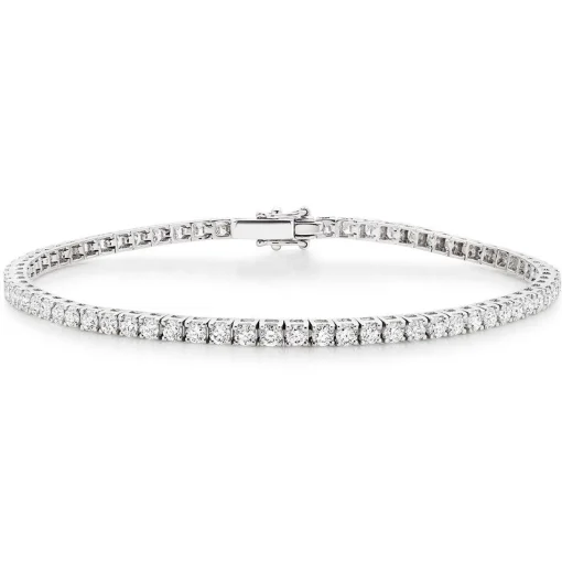 Beaverbrooks 18ct White Gold Diamond Tennis Bracelet