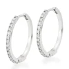 Beaverbrooks 9ct White Gold Diamond Hoop Earrings