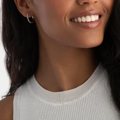 Beaverbrooks 9ct White Gold Diamond Hoop Earrings