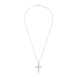 Beaverbrooks 18ct White Gold Diamond Cross Pendant