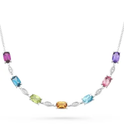 Beaverbrooks 9ct White Gold Diamond Gemstone Necklace
