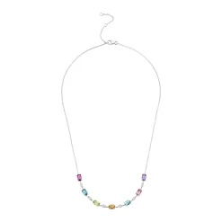 Beaverbrooks 9ct White Gold Diamond Gemstone Necklace