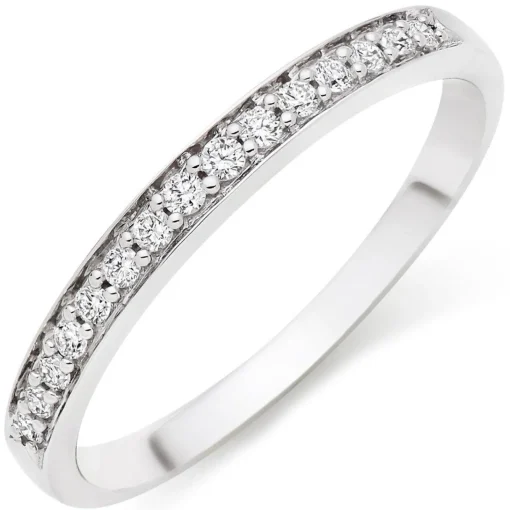 Beaverbrooks 18ct White Gold Diamond 2mm Wedding Ring