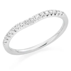Beaverbrooks 18ct White Gold Diamond Shaped 1.5mm Wedding Ring