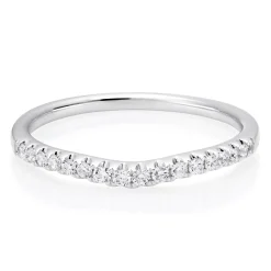 Beaverbrooks 18ct White Gold Diamond Shaped 1.5mm Wedding Ring
