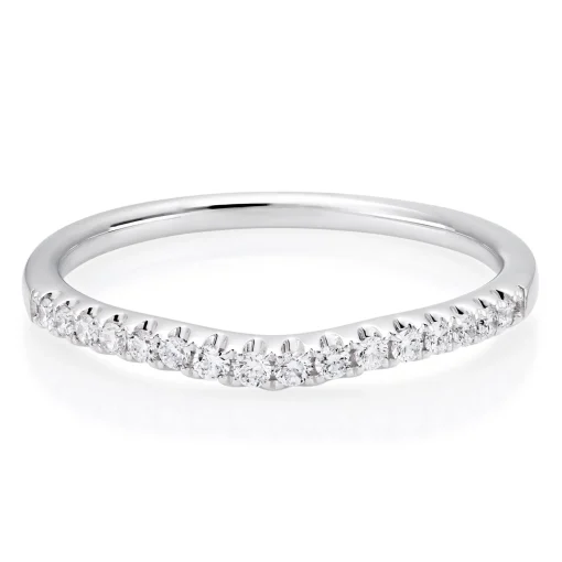 Beaverbrooks 18ct White Gold Diamond Shaped 1.5mm Wedding Ring