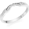 Beaverbrooks 18ct White Gold Diamond Shaped 1.5mm Wedding Ring