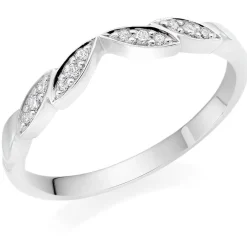 Beaverbrooks 18ct White Gold Diamond Shaped 1.5mm Wedding Ring