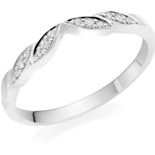 Beaverbrooks 18ct White Gold Diamond Shaped 1.5mm Wedding Ring