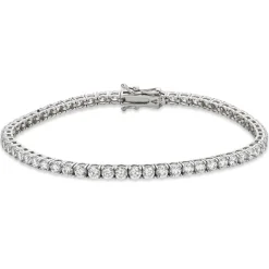 Beaverbrooks 9ct White Gold Cubic Zirconia Bracelet - 20cm