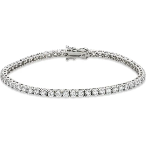Beaverbrooks 9ct White Gold Cubic Zirconia Bracelet - 20cm