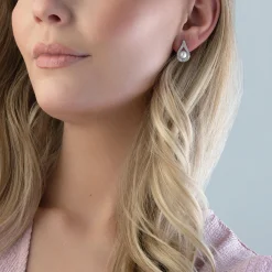 Beaverbrooks 9ct White Gold Diamond Freshwater Cultured Pearl Stud Earrings