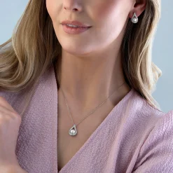 Beaverbrooks 9ct White Gold Diamond Freshwater Cultured Pearl Stud Earrings