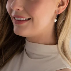 Beaverbrooks 9ct White Gold Diamond Freshwater Cultured Pearl Drop Earrings