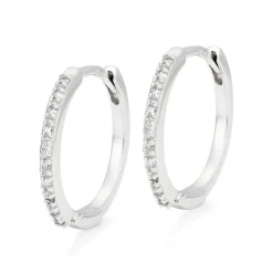 Beaverbrooks 9ct White Gold Diamond Hoop Earrings