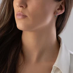 Beaverbrooks 9ct White Gold Diamond Hoop Earrings