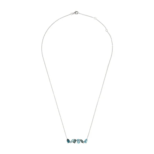 Beaverbrooks 9ct White Gold Blue Topaz Necklace