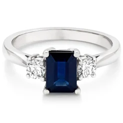 Beaverbrooks 18ct White Gold Diamond Sapphire Engagement Ring