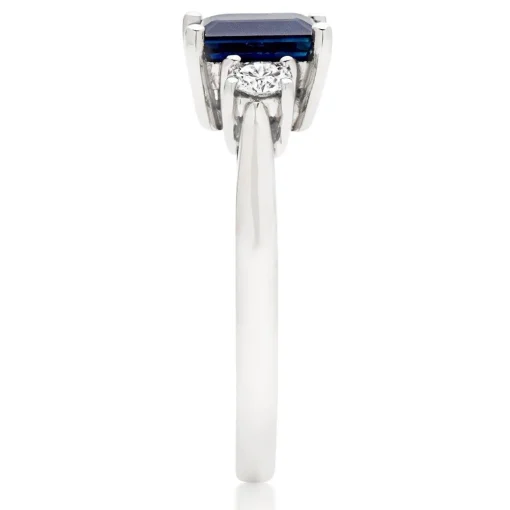 Beaverbrooks 18ct White Gold Diamond Sapphire Engagement Ring