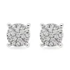 Beaverbrooks 9ct White Gold Diamond Cluster Stud Earrings