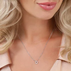 Beaverbrooks 9ct White Gold Diamond Initial O Pendant