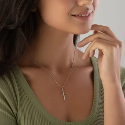 Beaverbrooks 9ct White Gold Cross Pendant