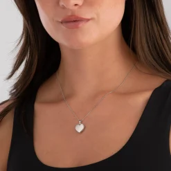 Beaverbrooks 9ct White Gold Heart Locket Pendant
