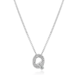 Beaverbrooks 9ct White Gold Diamond Initial Q Pendant