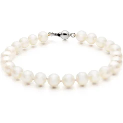 Beaverbrooks 9ct White Gold Freshwater Cultured Pearl Bracelet