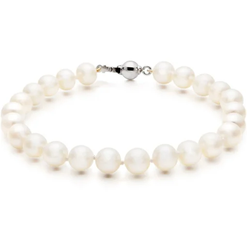 Beaverbrooks 9ct White Gold Freshwater Cultured Pearl Bracelet