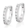 Beaverbrooks 9ct White Gold Diamond Huggie Hoop Earrings