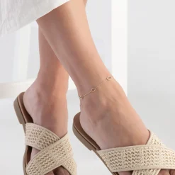 Beaverbrooks 9ct Yellow Gold, White Gold and Rose Gold Anklet