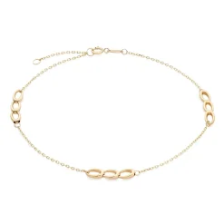 Beaverbrooks 9ct Yellow Gold Triple Circle Anklet