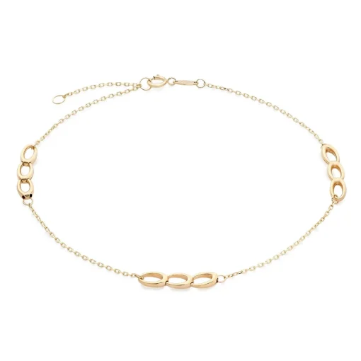 Beaverbrooks 9ct Yellow Gold Triple Circle Anklet