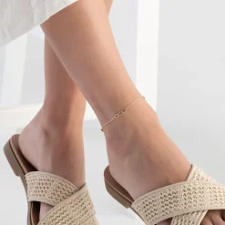 Beaverbrooks 9ct Yellow Gold Triple Circle Anklet