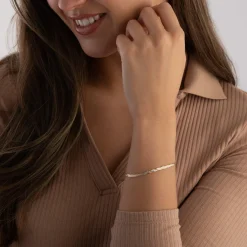 Beaverbrooks 9ct Yellow Gold, White Gold and Rose Gold Plait Bracelet