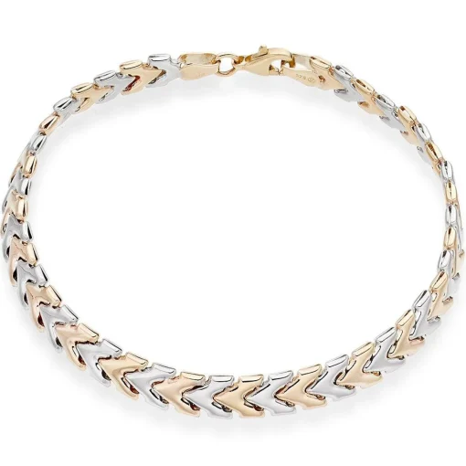 Beaverbrooks 9ct Yellow Gold and White Gold Bracelet