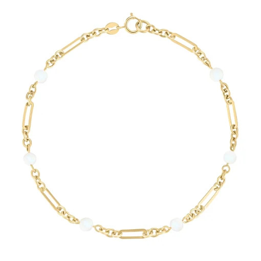 Beaverbrooks 9ct Yellow Gold Freshwater Cultured Pearl Bracelet