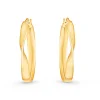 Beaverbrooks 9ct Yellow Gold Twist Hoop Earrings