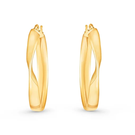 Beaverbrooks 9ct Yellow Gold Twist Hoop Earrings