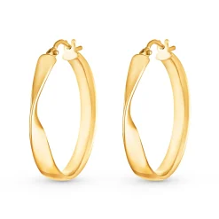 Beaverbrooks 9ct Yellow Gold Twist Hoop Earrings