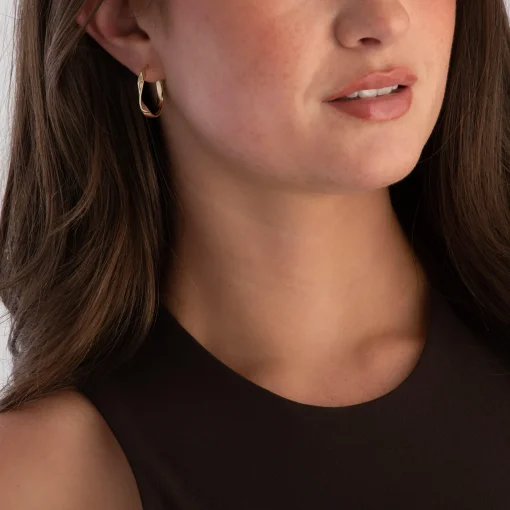 Beaverbrooks 9ct Yellow Gold Twist Hoop Earrings